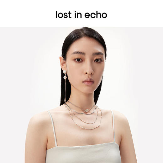 lost in echo原创设计师款轻奢时尚四层组合流线叠戴项链女配饰 商品图0