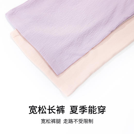 【商场同款】熳洁儿 女家居服夏季舒适人棉短袖开扣式长裤套装23203002 商品图5