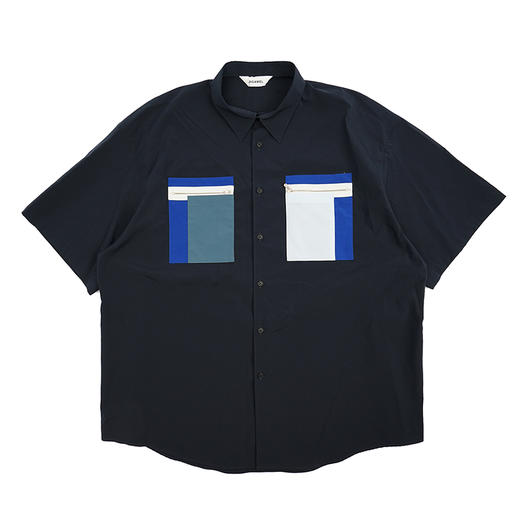 DIGAWEL Oversized S/S Shirt 拼接口袋时尚廓形翻领短袖衬衫 商品图1