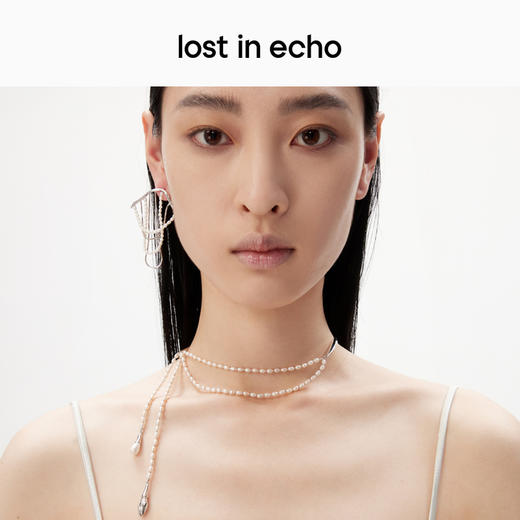 [捡漏价]lost in echo原创设计师款轻奢珍珠双层流苏水滴坠流线项链锁骨链 商品图4