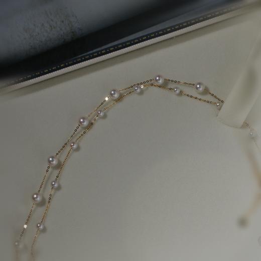 甄珠贝 双层繁星项链 极品淡水无核珍珠 5-6/3-4mm 商品图1