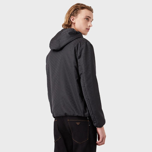 【二】EMPORIO ARMANI 阿玛尼 男士徽标图案连帽薄款棉服 蓝色 8N1BN4 1NHQZ F995 商品图2