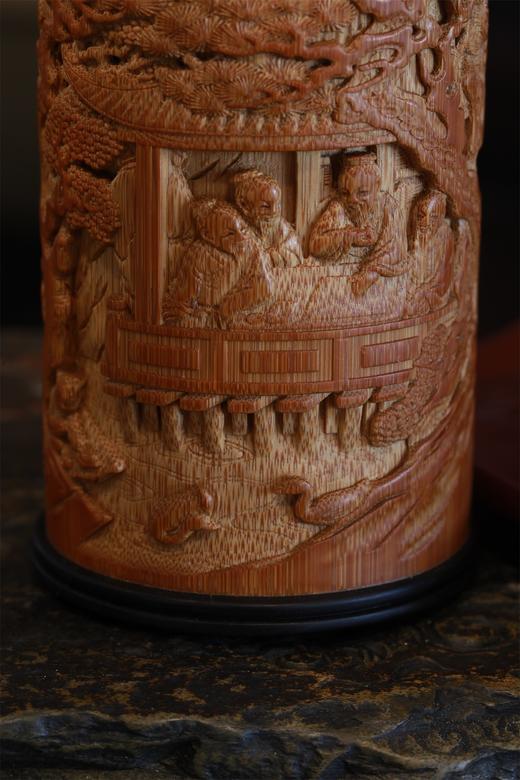 兰亭雅集°竹雕茶叶罐 商品图6