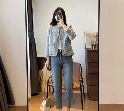 早秋款小香风粗纺外套 商品图11