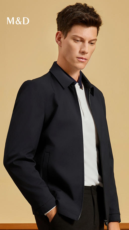 MD名盾行政夹克男士秋冬新品抗皱商务干部茄克易打理翻领外套 商品图1