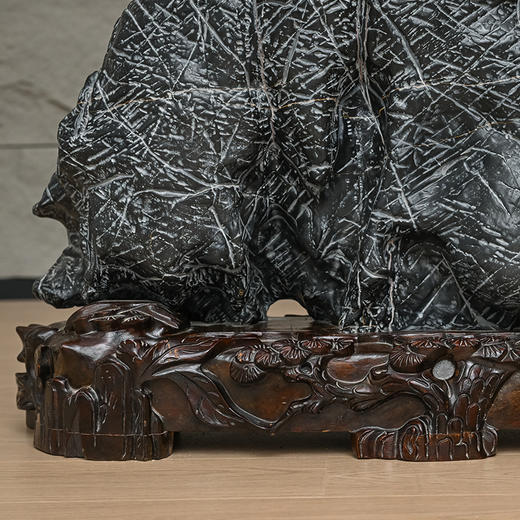 灵璧石山子摆件（红木座） 商品图2