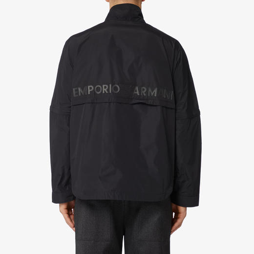 EMPORIO ARMANI 阿玛尼 男士字母徽标拉链外套 黑色 6R1BZ0 1NAVZ 0999 商品图1
