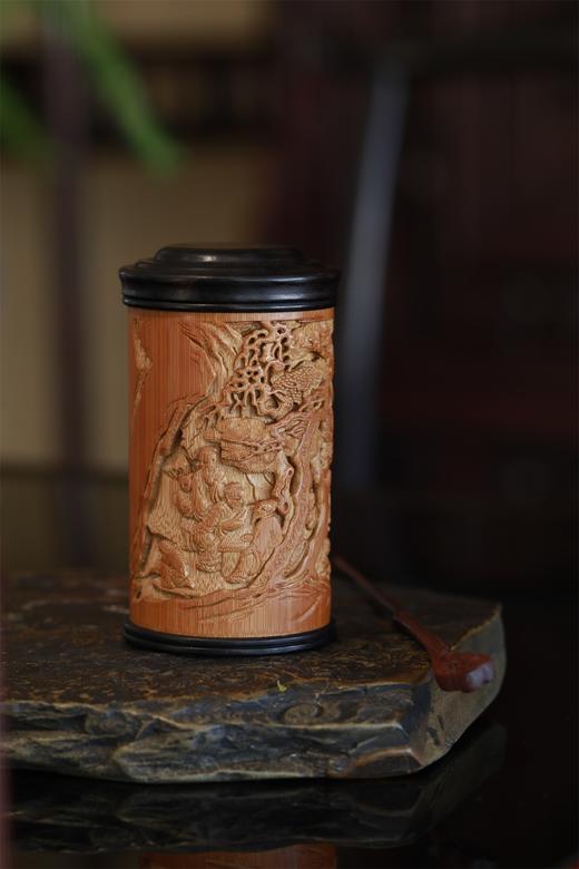 兰亭雅集°竹雕茶叶罐 商品图1