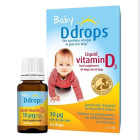 【跨境】英国Baby Ddrops D3维生素滴剂1.7ml/60滴