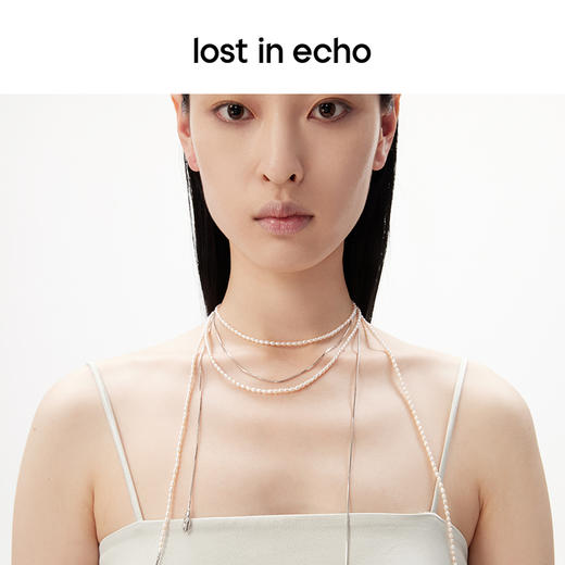 lost in echo设计师品牌气质轻奢高级感双流苏三层流线项链锁骨链 商品图4