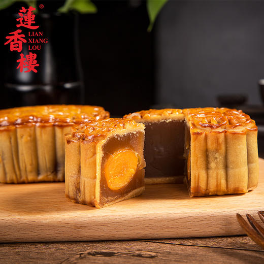 莲香楼经典款 | 双黄纯正莲蓉月饼187.5g*4粒铁盒装 商品图2