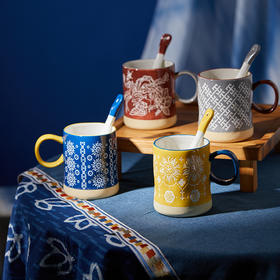 一路生花陶瓷杯（配勺）