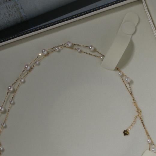 甄珠贝 双层繁星项链 极品淡水无核珍珠 5-6/3-4mm 商品图4