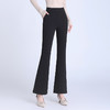 秋季新款，长款修身时尚大喇叭裤后腰松紧通勤气质黑色裤子MYX-QQ7012-L 商品缩略图1