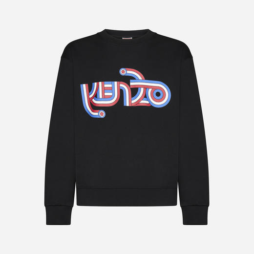 KENZO 高田贤三 男士徽标印花棉质长袖卫衣 黑色 FD65 SW072 4MG 99J 商品图0