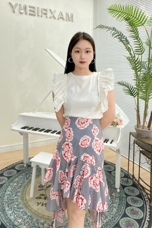 SM臣禾印花不规则荷叶边半裙9301920322 商品图1