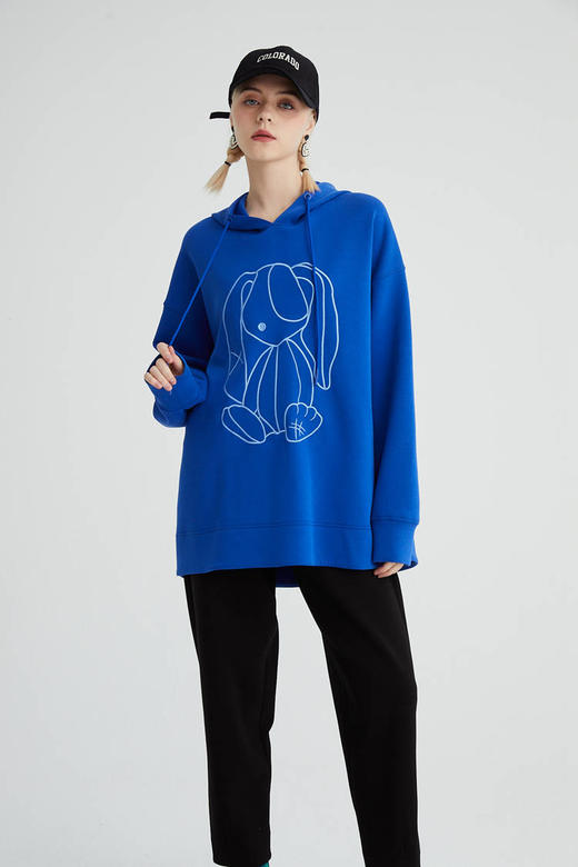 水淼2023秋冬新款休闲宽松显瘦帽衫小衫7722 商品图3