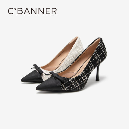 【静音婚嫁系列】千百度小香风婚鞋高跟鞋女秋季新娘单鞋羊皮A23466010 商品图4