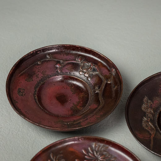 铜五君子图圆形杯托（一套五客） 商品图1