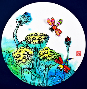 《夏日莲蓬》夏天/夏季/自动发货：下单后，点击手机短信中收到的链接，即可获取文件下载的链接；如有任何问题，可添加客服微信hm33268获得帮助。