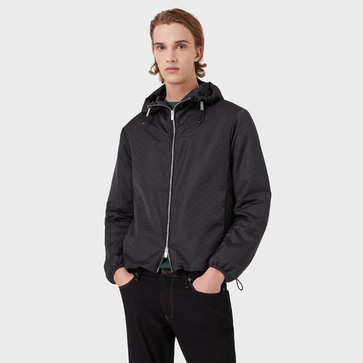 【二】EMPORIO ARMANI 阿玛尼 男士徽标图案连帽薄款棉服 蓝色 8N1BN4 1NHQZ F995 商品图1