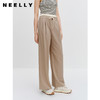 NEELLY纳俪商场同款纯色休闲裤早秋新款松紧腰通勤垂感阔腿裤长裤N23081H01090 商品缩略图0