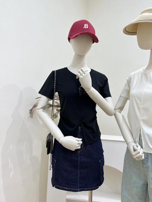 33BAR095098#圆领开叉T恤 商品图4