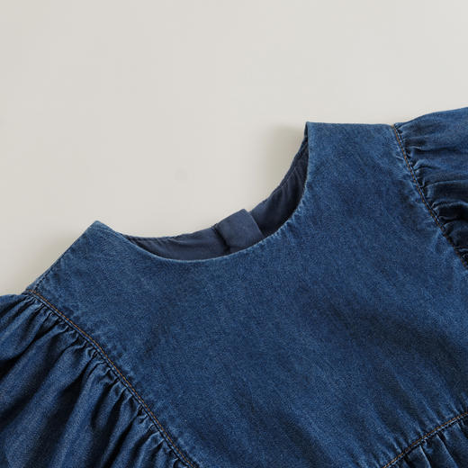 【马克珍妮 芦芙】秋装新款 灯笼袖纯棉牛仔连衣裙 231582 商品图3