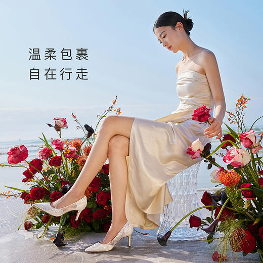 7or9婚鞋—空气棉高跟鞋白羽 商品图3