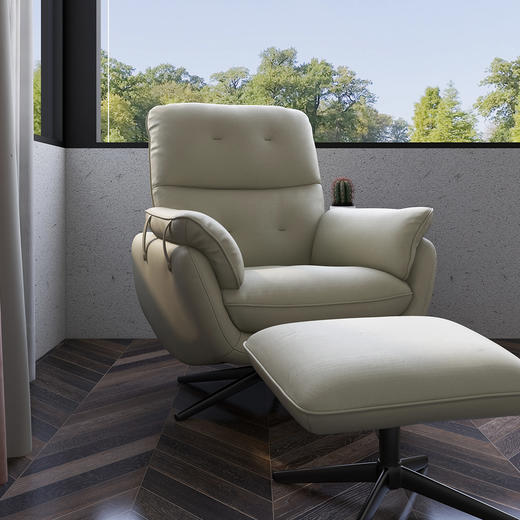 顾家家居整装 360°可旋转皮单椅 KZ.A905逍遥椅 商品图2