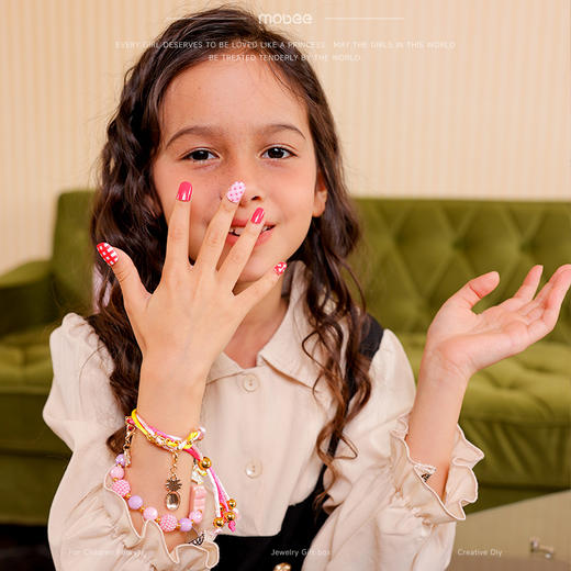 mobee手工串珠DIY首饰礼盒儿童女孩子美甲片 商品图7