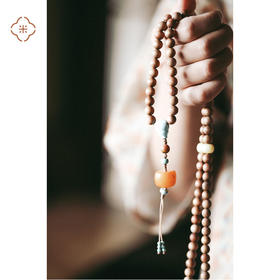 米马饰物 “清柔美好”天然印度官料老山檀配  108颗手持念珠