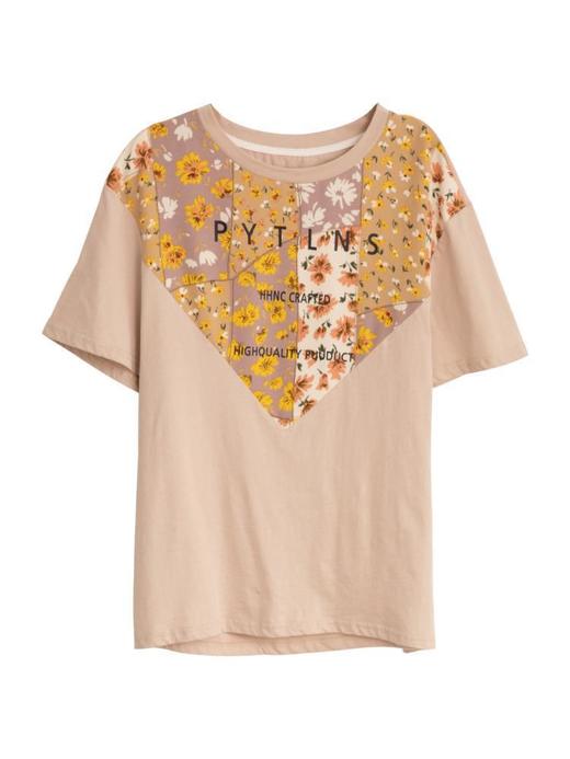 夏季新款，短袖T恤女宽松心形印花拼接显瘦洋气上衣KQL-B11N1657 商品图4