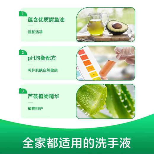 滴露 消毒洗手液500g有效抑菌99%弱酸配方不含酒精儿童 植物呵护500g 商品图2