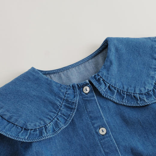 【马克珍妮 芦芙】秋装新款花边翻领纯棉牛仔衬衫 231570 商品图3