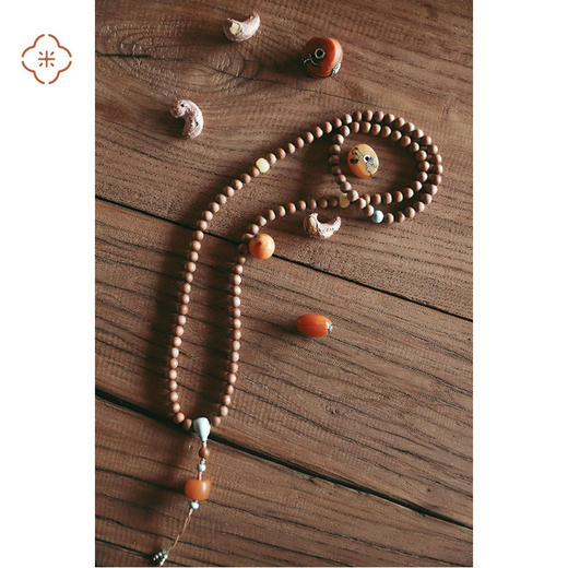 米马饰物 “清柔美好”天然印度官料老山檀配  108颗手持念珠 商品图1
