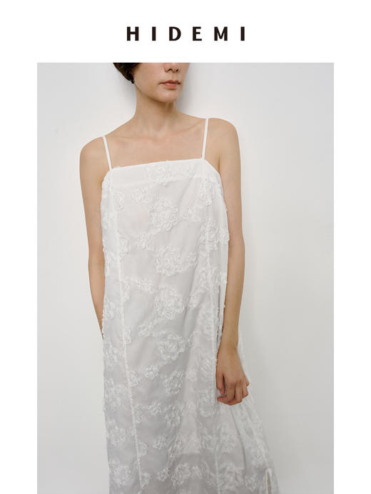 HIDEMI 立体软雕塑花朵系列吊带连衣裙长裙 商品图2