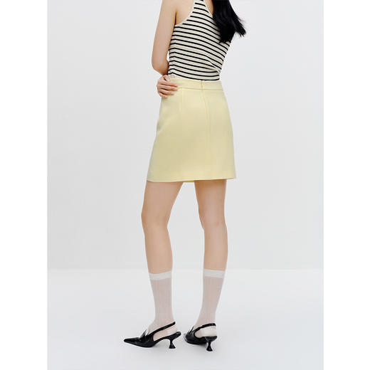 NEELLY纳俪商场同款黄色A字裙早秋新款遮胯通勤百搭显瘦半身裙女N23081E01095 商品图4