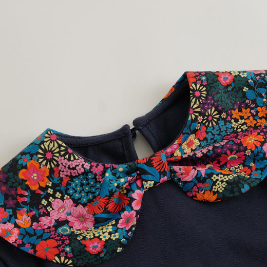 【马克珍妮 芦芙】秋装新款法式碎花蝴蝶结领纯棉T恤231700 商品图4