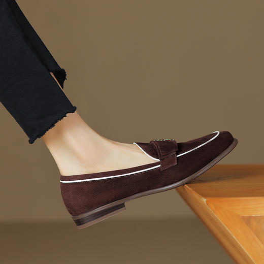 秋季新款，羊反绒乐福鞋单鞋HCY-3724 商品图5