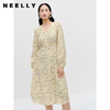 NEELLY纳俪商场同款法式v领碎花连衣裙早秋新款收腰温柔气质长裙N23081Y01077 商品缩略图1