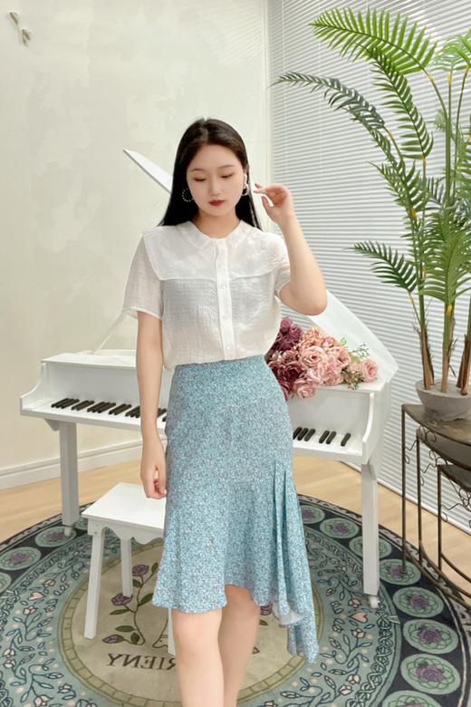 臣禾蓝色碎花拼接半裙9202031876 商品图2