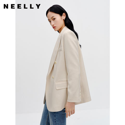 NEELLY纳俪商场同款米色西装外套小众设计感秋季新款休闲职业西服N23081W01086 商品图0