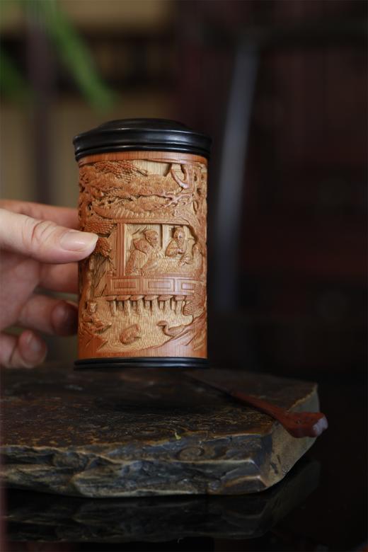 兰亭雅集°竹雕茶叶罐 商品图5