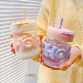 「三款配色！双饮口」简约塑料水杯女生便携吸管杯子ins颜值双饮咖啡杯牛奶杯餐饮用具