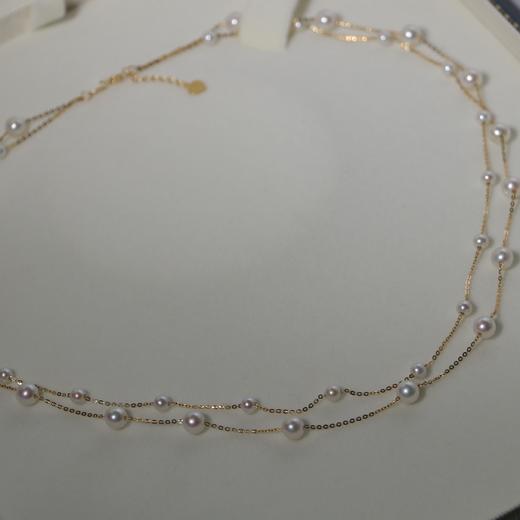 甄珠贝 双层繁星项链 极品淡水无核珍珠 5-6/3-4mm 商品图0