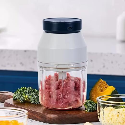 幸福妈咪迷你电动便携式厨房料理机儿童辅食机绞肉机（蓝白色） 商品图1