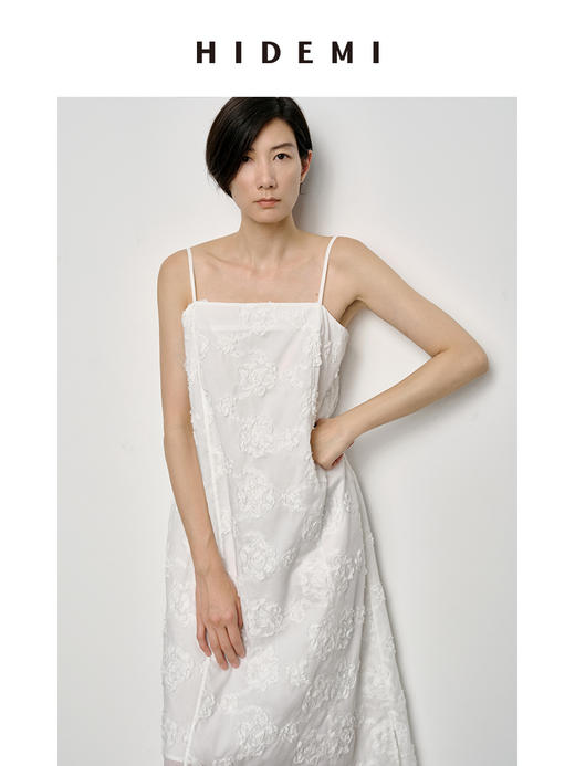 HIDEMI 立体软雕塑花朵系列吊带连衣裙长裙 商品图3