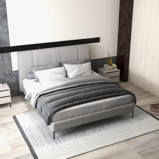 顾家家居整装 现代简约 皮艺软床 KZ.B1018B 方糖 商品图2