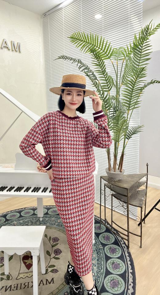 臣禾千鸟格长半裙K221037902【奥莱】 商品图1